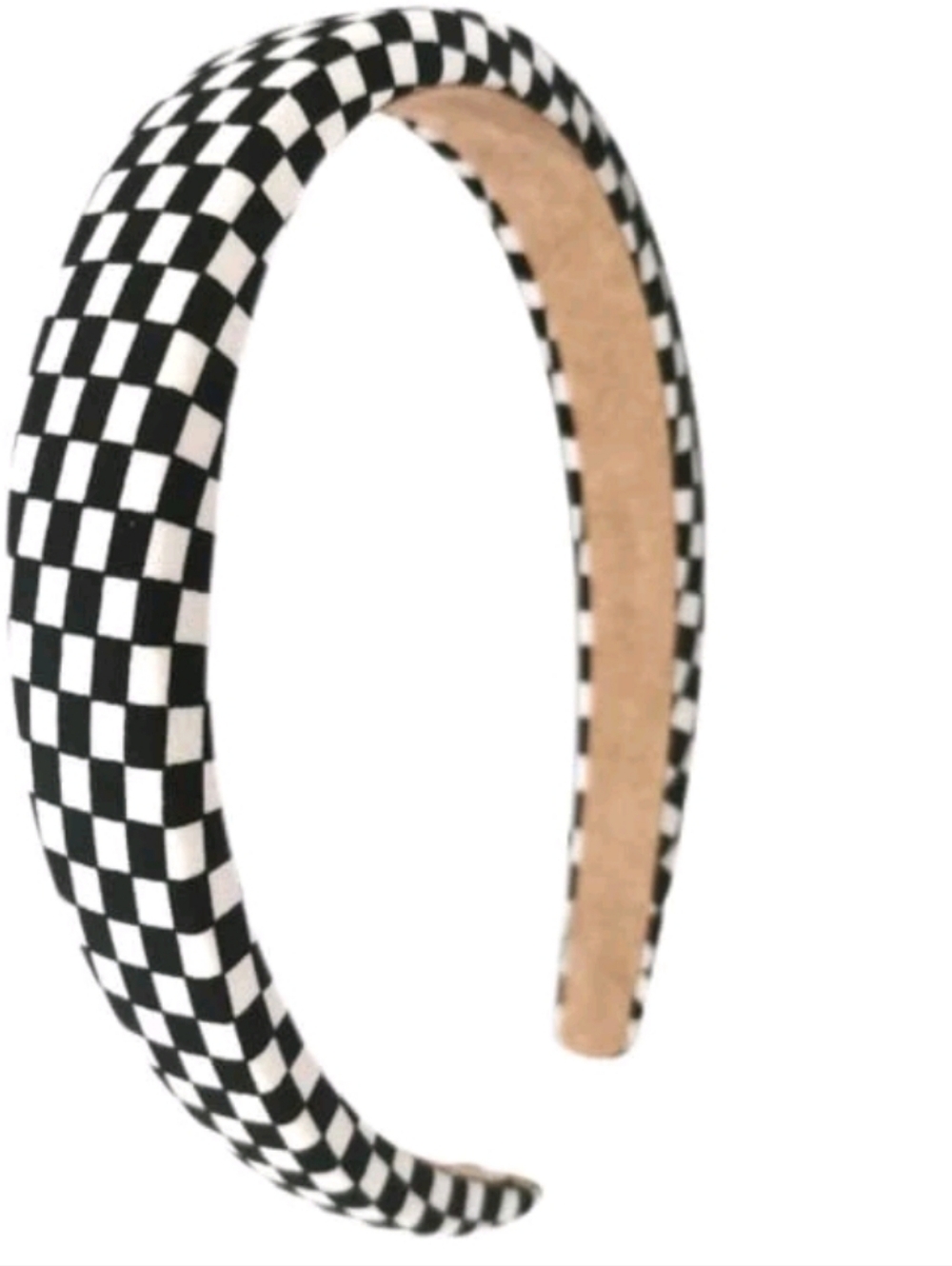 Black & White Checkerboard Padded Headband